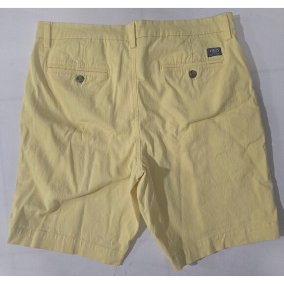 Chaps Men's Yellow Flat Front Casual Shorts - Perfect for Summer, Size 34 - Picture 3 of 7